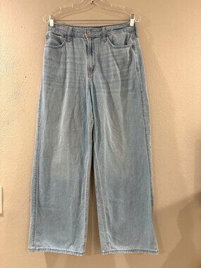 Hollister Jeans Womens 6S Blue Ultra High Rise Baggy Wide Leg W 28s